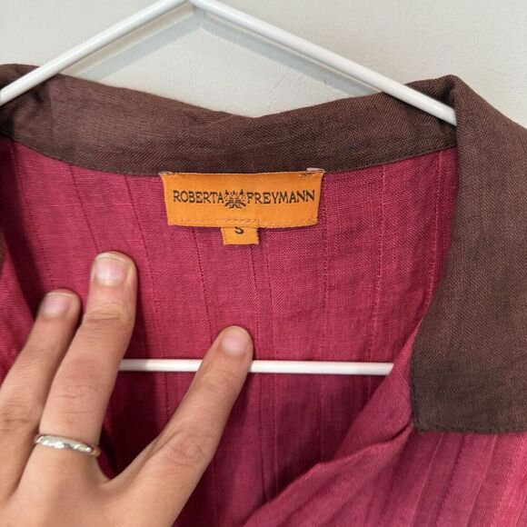 Roberta Freymann Womens Pure Linen Ombre Print Dress Size Small 1636 - Picture 7 of 13